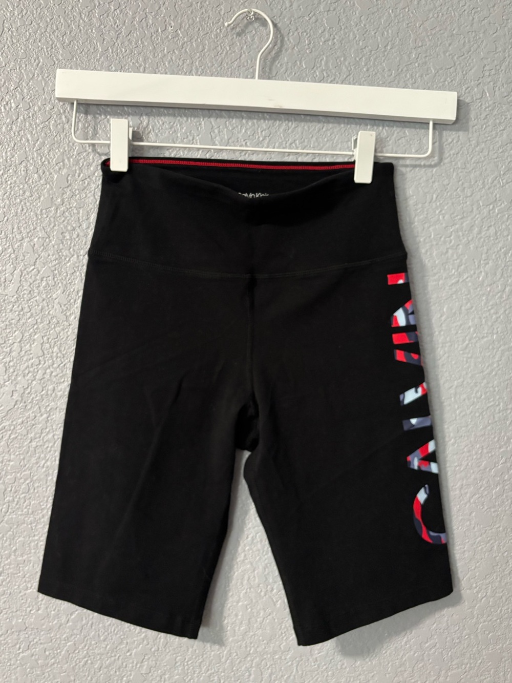 Calvin Klein Performance Black Bike Shorts with Red/Blue Accent